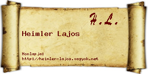 Heimler Lajos névjegykártya